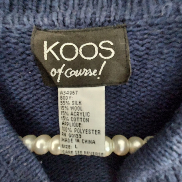 Koos Of Course Vintage Boho Sweater Cardigan Coat Size L - Picture 4 of 9